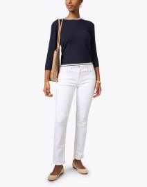 Look image thumbnail - Allude - Navy Cotton Cashmere Sweater