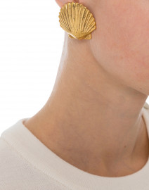 Madeleine Gold Seashell Clip On Earrings