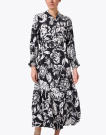 Front image thumbnail - Figue - Indiana Black and White Floral Shirt Dress