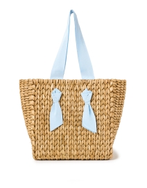 Light Blue Natural Woven Tote Bag
