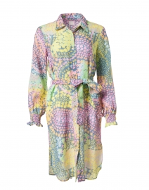 Multi Paisley Flower Linen Shirt Dress