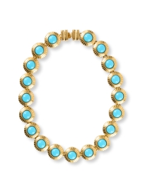 Gold Circular Turquoise Necklace