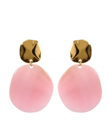 Pink Conch and Gold Drop Earrings