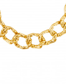 Front image thumbnail - Kenneth Jay Lane - Gold Hammered Link Necklace