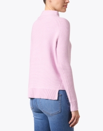 Back image thumbnail - Kinross - Pink Garter Stitch Cotton Sweater