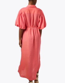 Back image thumbnail - Finley - Madeline Peony Pink Linen Dress