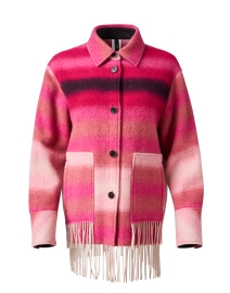 Pink Striped Wool Coat 