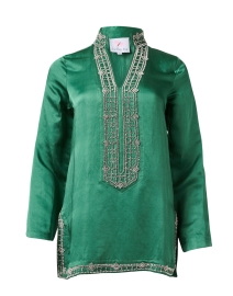 Product image thumbnail - Bella Tu - Marilyn Green Embroidered Tunic Top
