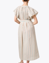 Back image thumbnail - Momoni - Geneva Multi Striped Cotton Blend Dress