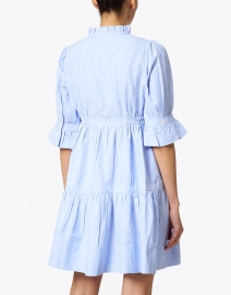 Back image thumbnail - Gretchen Scott - Teardrop Blue and White Striped Cotton Dress