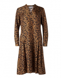 Brown Animal Print Silk Twill Dress
