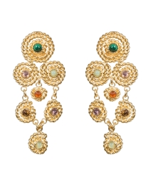 Product image thumbnail - Gas Bijoux - Gold Multi-Stone Drop Earrings