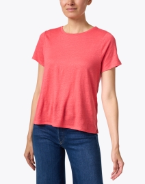 Front image thumbnail - Eileen Fisher - Pink Jersey Short Sleeve Tee