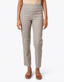 Front image thumbnail - Equestrian - Milo Camel and Plaid Stretch Pant