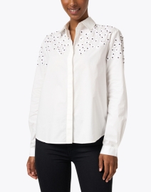 Front image thumbnail - Vilagallo - Margot White Embellished Cotton Shirt