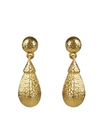 Product image thumbnail - Ben-Amun - Hammered Gold Teardrop Earrings
