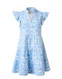 Blue Floral Print Tunic Dress