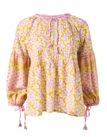 Delphine Yellow and Pink Print Top