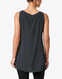 Back image thumbnail - Eileen Fisher - Graphite Silk Georgette Crepe Shell