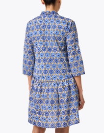 Back image thumbnail - Ro's Garden - Deauville Blue Printed Shirt Dress
