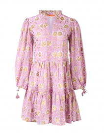 Pink and Gold Floral Cotton Dress