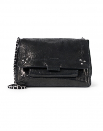 Lulu Black Lame Leather Bag