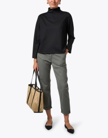 Look image thumbnail - Eileen Fisher - Black Stretch Ponte Top