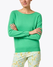 Front image thumbnail - Repeat Cashmere - Green Cashmere Sweater