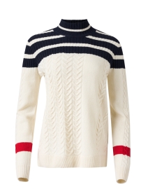 Product image thumbnail - Saint James - Nola Cream and Navy Wool Sweater