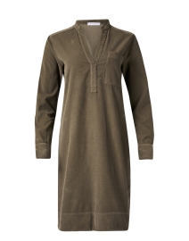 Khaki Green Corduroy Shift Dress