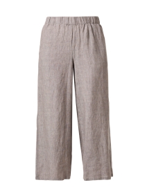 Product image thumbnail - Eileen Fisher - Stone Grey Linen Cropped Pant