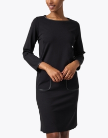 Front image thumbnail - Weill - Black Stretch Knit Dress