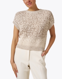 Front image thumbnail - Peserico - Letter Beige Sequin Sweater