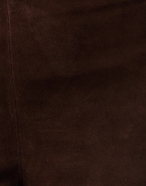 Fabric image thumbnail - Ecru - Chocolate Brown Suede Stretch Bootcut Pant