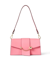 Mini Crescent Pink Leather Shoulder Bag