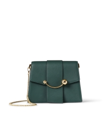 Product image thumbnail - Strathberry - Box Green Leather Shoulder Bag
