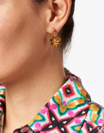 Look image thumbnail - Jennifer Behr - Winnie Gold Floral Drop Earrings