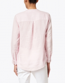 Back image thumbnail - 120% Lino - Soft Pink Linen Embellished Shirt