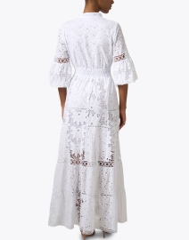 Back image thumbnail - Temptation Positano - Pompei White Embroidered Cotton Dress