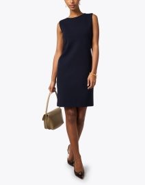Look image thumbnail - Amina Rubinacci - Mimo Navy Cotton Knit Dress