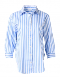 Halsey Blue and White Stripe Stretch Cotton Shirt