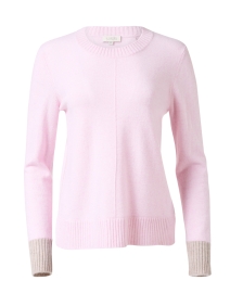 Product image thumbnail - Kinross - Pink Cashmere Contrast Trim Sweater