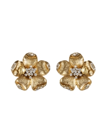 Product image thumbnail - Oscar de la Renta - Gold Ladybug Flower Earrings