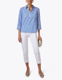 Look image thumbnail - Hinson Wu - Alexxis Blue and White Striped Blouse