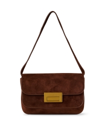 Product image thumbnail - Loeffler Randall - Stefania Brown Suede Baguette Shoulder Bag