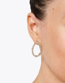 Look image thumbnail - Alexis Bittar - Gold Crystal Hoop Earrings