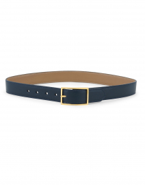 Blue and Beige Smooth Reversible Leather Belt