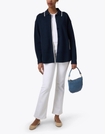 Look image thumbnail - Margaret O'Leary - Navy Cotton Knit Jacket