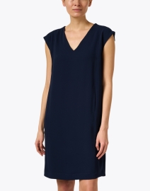 Front image thumbnail - Weill - Galop Navy Crepe Dress