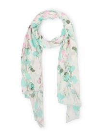 Product image thumbnail - Amato - Blue Floral Modal and Cashmere Scarf